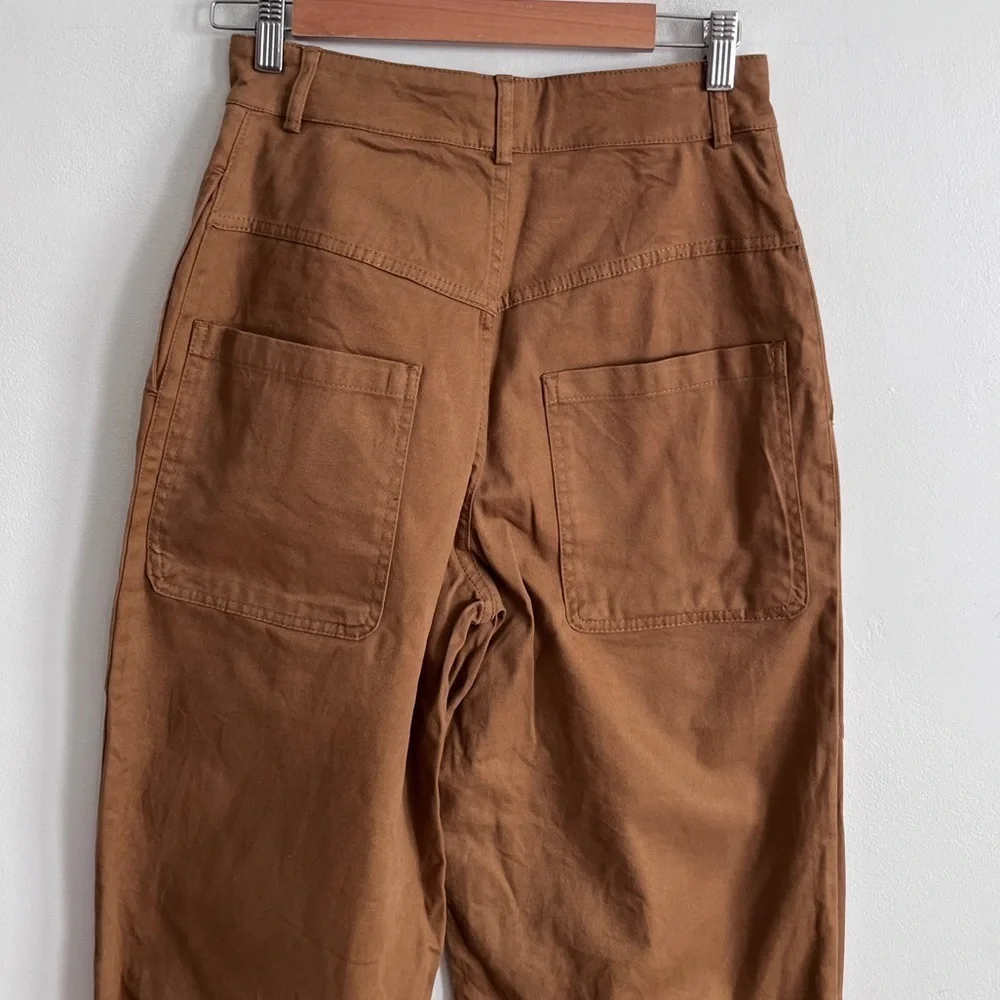 ZARA  SNAP BUTTON CUFFED PANTS-TAUPE BROWN-7149/240